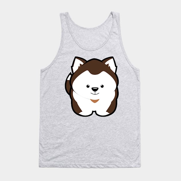 Husky Puppy Drk Brown Tank Top by Spikeani